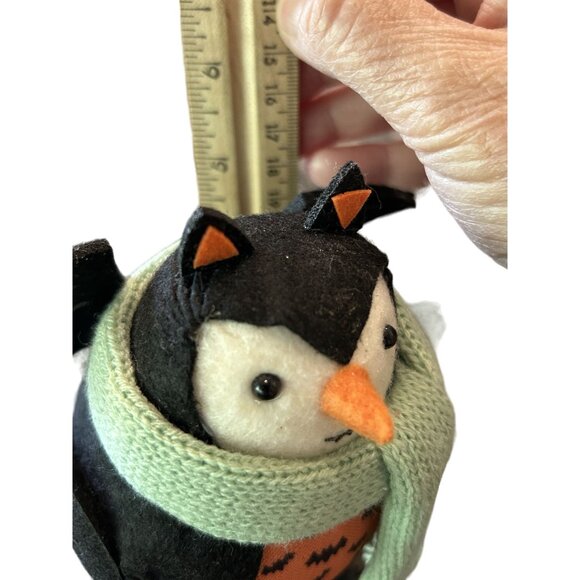 2022 Featherly Friends Bat Bird Halloween Plush Decor with Bat Wings & Scarf - Picture 5 of 7